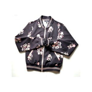Pre-owned Dressy Bomber Jacket with Lovely Floral Prints. Slightly Used. Size S